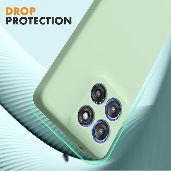 Case for Motorola Moto G Stylus 5G 2025, 2 Pack Tempered Glass Screen Protectors, Soft TPU Liquid Silicone Shockproof Gel Case-Matcha Green