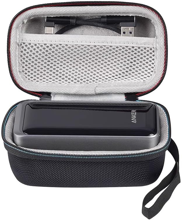 Portable Charger Carrying Case for Anker Prime 200W Portable Charger EVA Hard Travel Case for 20000 mAh Power Bank Shockproof Portble Battery Charger Storage Bag, Black, Modern