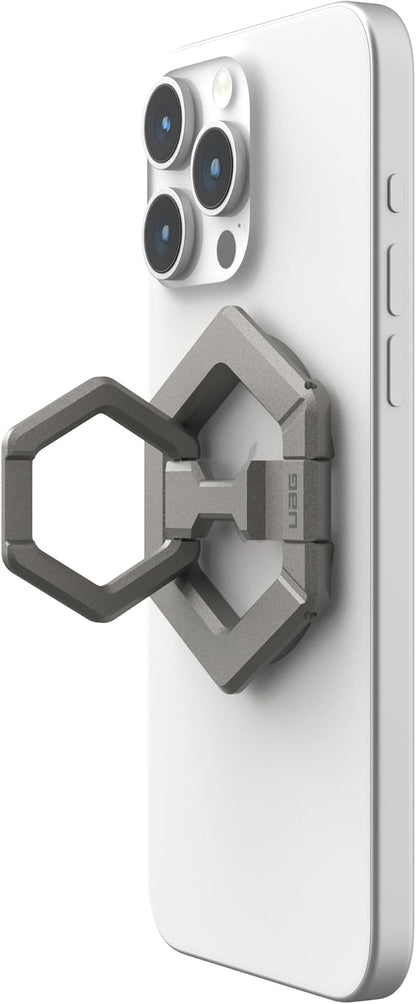 URBAN ARMOR GEAR UAG Magnetic Phone Ring Stand Compatible with MagSafe Magnet, Removable Metal Finger Ring Grip & 360 Rotation Adjustable Kickstand for iPhone 17, Galaxy S26, Titanium