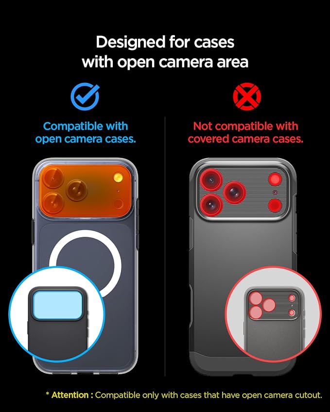 Spigen Camera Lens Screen Protector [GlasTR EZ Fit Optik Pro XL] Designed for iPhone 17 Pro Max [Case Friendly] - Deep Blue [1 Pack]