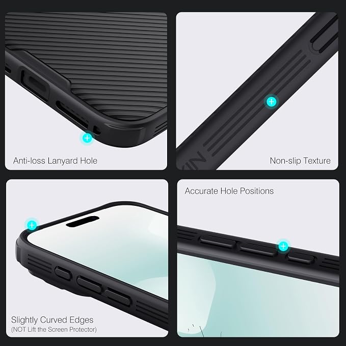 Nillkin Camshield Case for iPhone 17 Pro Max Case, [Built-in Dual Camera Cover][Slim Profile] [Military Grade Drop Protection] Shockproof Bumper Phone Case 6.9 inch 2025 Black