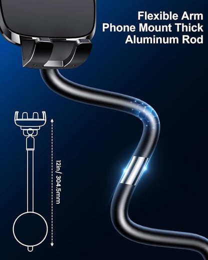 Phone Mount for Car [6.2in Flexible Arm] Cell Phone Holder for Windshield Dashboard [Washable Strong Suction] Automotive Accessories Car Mount for iPhone Android Smartphone Universal Cradles