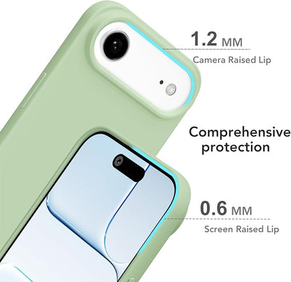 for iPhone 17 Air Case Silicone Compatible with Magsafe Case, Ultra Slim Thin Magnetic Phone Cases Mag Safe, Cute Soft Rubber Gel TPU Matte Plain Wireless Charging Cover for Women, Sage Green