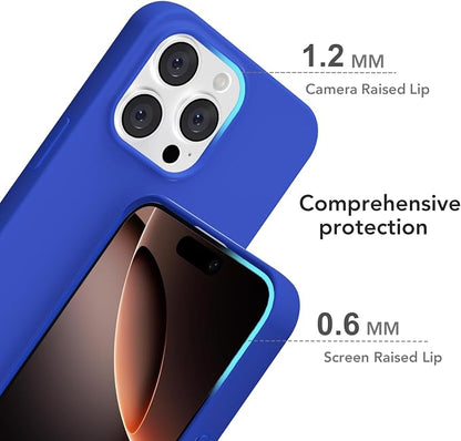 for iPhone 16 Pro Case Silicone Compatible with Magsafe Case, Ultra Slim Thin Magnetic Phone Cases Mag Safe, Cute Soft Rubber Gel TPU Matte Plain Wireless Charging Cover for Women, Royal Blue