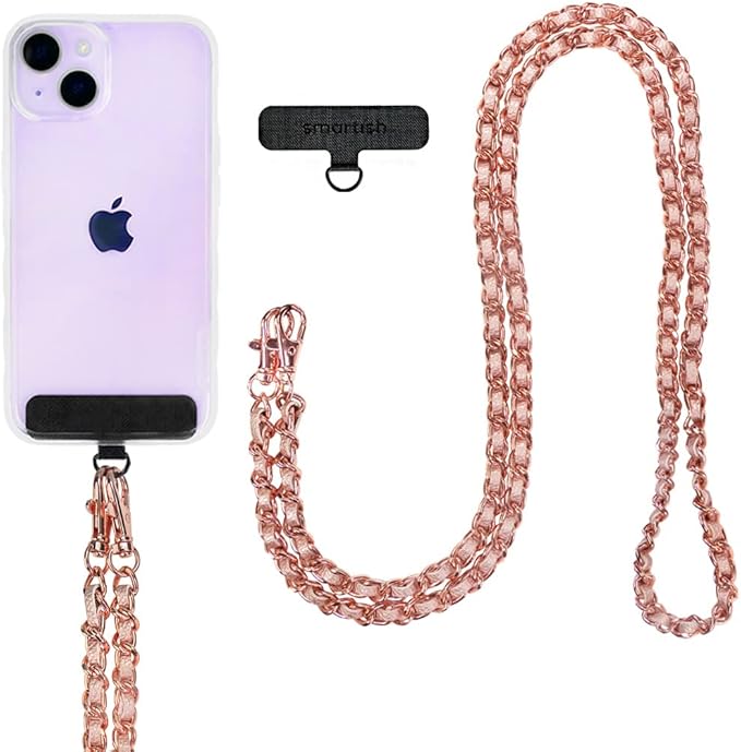 Smartish Phone Lanyard - Case Clinger - Universal iPhone Holder with Detachable Crossbody Shoulder Neck Strap Compatible with All Phone Cases - Rosé All Day
