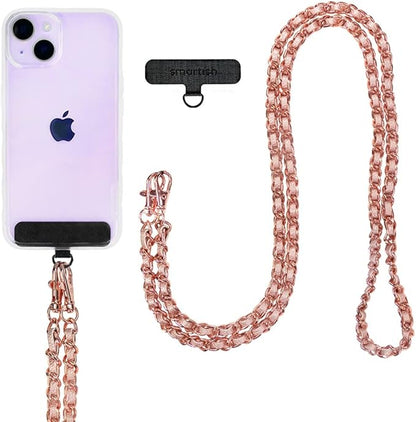 Smartish Phone Lanyard - Case Clinger - Universal iPhone Holder with Detachable Crossbody Shoulder Neck Strap Compatible with All Phone Cases - Rosé All Day