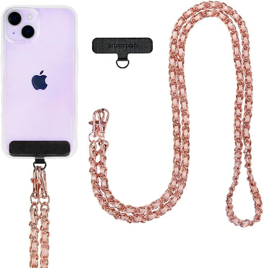 Smartish Phone Lanyard - Case Clinger - Universal iPhone Holder with Detachable Crossbody Shoulder Neck Strap Compatible with All Phone Cases - Rosé All Day