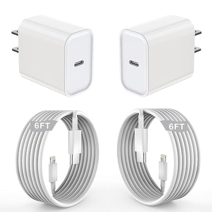 Fast Charging for iPhone 14 13 12 11,2Pack MFi Certified, USB C Charger Block with 6FT USB C to Lightning Cable Charging for iPhone 14/14 Pro Max/13/13 Pro Max/12/12 Pro Max/11/11Pro/XS/Max/XR/X,iPad