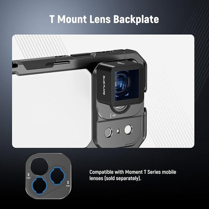 NEEWER Phone Cage Compatible with iPhone 17 Pro, Quick Release Video Rig Stabilizer Accessories with 67mm Filter Ring, 17mm Lens Backplate, T Mount Adapter, 4X Camera Control Cap, PA143 (Black)