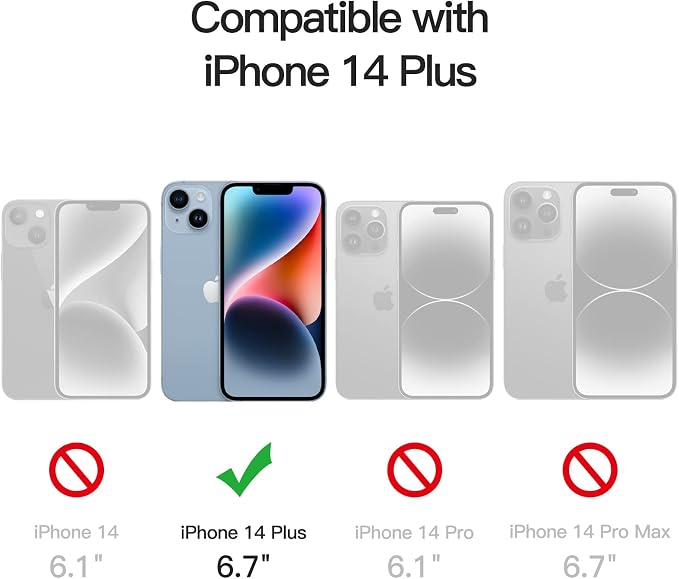 JETech Privacy Full Coverage Screen Protector for iPhone 14 Plus 6.7-Inch with Camera Lens Protector, Anti-Spy Tempered Glass Film, 2-Pack Each