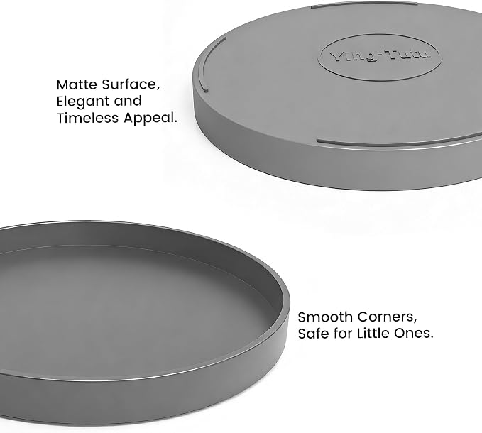 1 Pack 9" Bathroom and Vanity Tray, ABS Bathroom Counter Organizer, Coffee Table Decor for Perfume, Candles, Keys &More. Kitchen Countertop Organizer, Decorative Tray Soap Holder, Grey