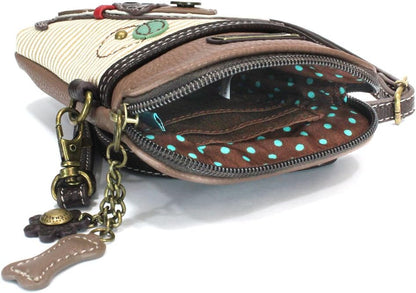 CHALA Dog Collection Cell Phone Crossbody Purse-Women PU Leather/Canvas Multicolor Handbag with Adjustable Strap