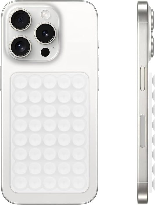 QxbBox Silicone Suction Cup Phone Case Mount, Hands-Free Strong Grip Holder for Selfies and Videos, Silicon Adhesive Phone Stand Sticky with Higher Suction Power for Cell Phone Translucent