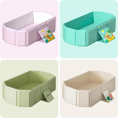 Portable Bathtub, Foldable Bathtub No Installation, Bathroom SPA Soaking Tub, Shower Stall Collapsible Hot & Ice Bath Tub (Light Green, 29.5"L x 17.7"W x 9.8"H)