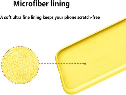 Ultra Slim Liquid Silicon Gel Case Compatible for iPhone 11 Pro 5.8 inch 2019 with Card Holder Sleeves Slot Anti-Scratch Shockproof Wallet Cover with Screen Protecto(Yellow)