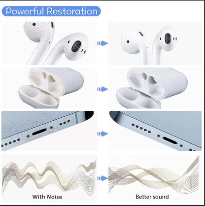 Airpod Cleaner Kit, Earbud Cleaning Kit for Airpods Pro 1 2 3,Multi-Function Cleaning Pen with Soft Brush Flocking Sponge, Suitable for Bluetooth Headset, Charging Box, Mobile Phone,Earbud (1Pcs)