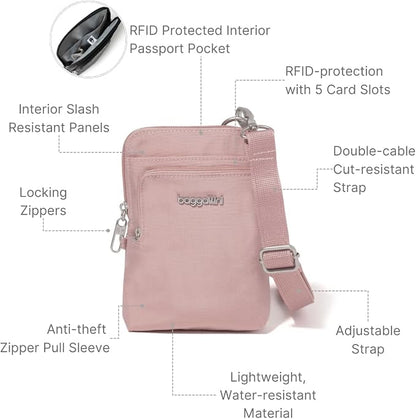 Baggallini Women's Securtex Anti-theft Activity Crossbody Bag
