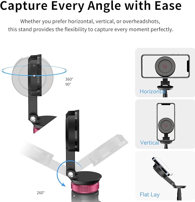 Ulanzi MT-84 Phone Tripod, 61" Magnetic Selfie Stick With Remote for iPhone 15/14/13/12 Series, Extendable Cell Phone Stand, Portable iPhone Holder for Selfie/Photo/Live/Vlog
