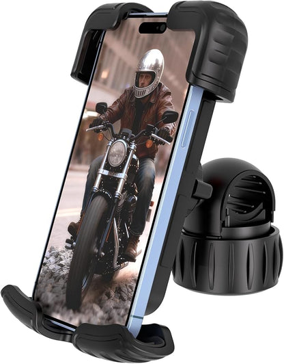 TXV Bike Phone Holder, Motorcycle Phone Mount, 1s Lock | Silicone Protective | Anti-Shock | for iPhone | Samsung | Pixel | 5.1-6.8" Cellphone