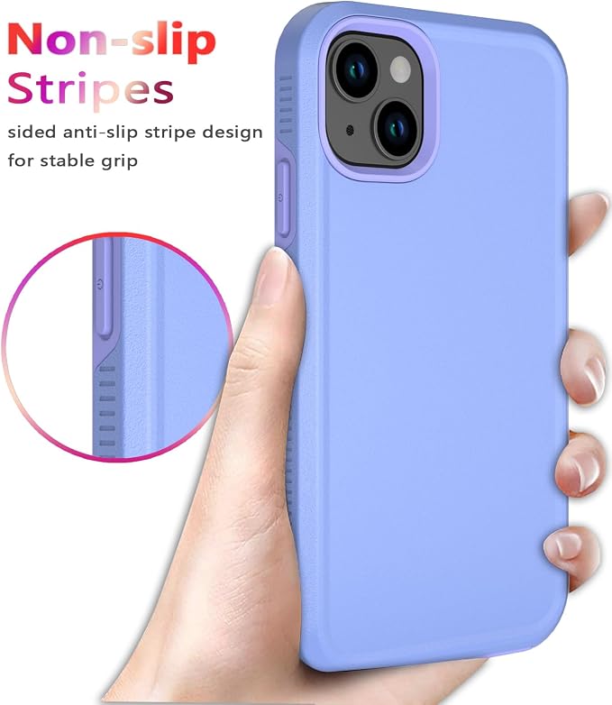 Diverbox for iPhone 14 case [Shockproof] [Dropproof] [Tempered Glass Screen Protector ],Heavy Duty Protection Phone Case Cover for Apple iPhone 14 (Purple-2in1)