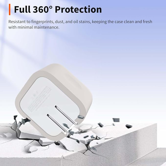 Case for Apple 40W Power Adapter – Soft Silicone Protective Cover for Dynamic Charger,Shockproof Dustproof Charging Block Protector Sleeve[Grey]