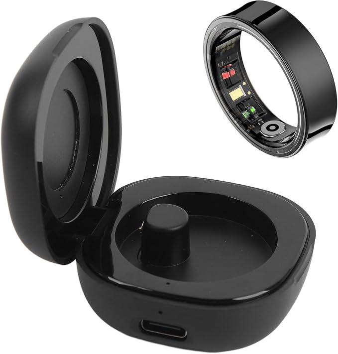 Yosoo Health Gear Smart Rings Charging Case,Portable Charger Box and Smart Rings with Magnetic Charging Port,for R02 R03 R06 R11M R8 H01 R02 SR05,200mAh Battery 10 Times in 1H
