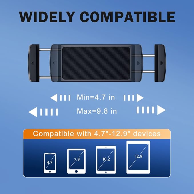 Car Phone Mount for Samsung Galaxy Z Fold 7 6 5 4 3 Accessories - Tablet Holder for Car Air Vent Handsfree, 360° Rotatable Fit for iPad Mini 6 iPad Pro iPad Air Pixel Fold and More 4-12.9" Device