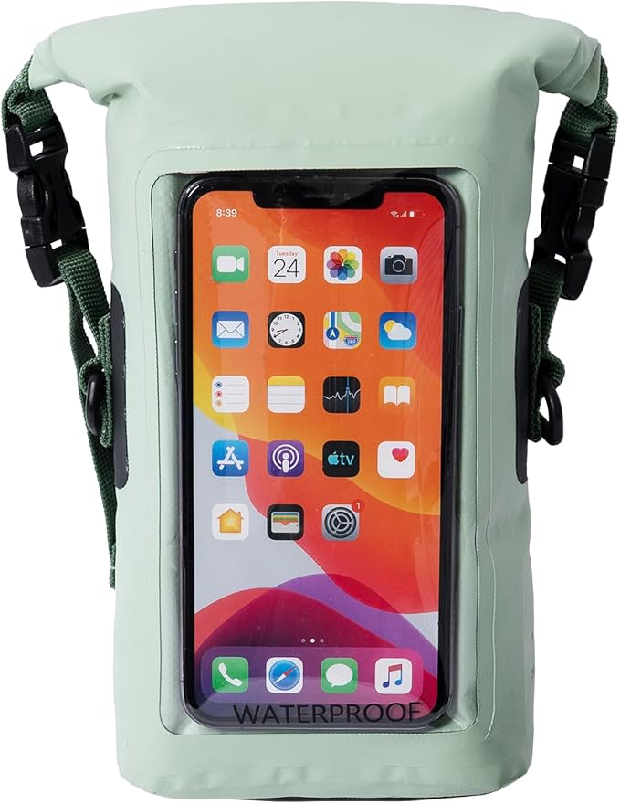 geckobrands Waterproof Phone Tote with 2L Dry Bag and Adjustable Strap – Protect Your Phone and Valuables While on The Go