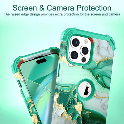 Hocase for iPhone 14 Pro Max Case, Heavy Duty Shockproof Protection Soft Silicone Rubber+Hard Plastic Bumpers Hybrid Protective Case for iPhone 14 Pro Max 2022 - Mint Green