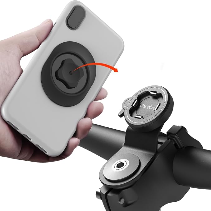 Bike Phone Mount,Mountain Bicycle Stem Cell Phone Holder,Universal Aluminum Handlebar Phone Clamp,MTB Road Bike Cycling Mobile Phone Clip,Quick Attach/Release 【Series C-2nd Gen】