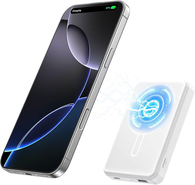 for Magsafe Portable Charger Power Bank, 12000mAh Magnetic Power Bank with 15W Wireless & 20W USB C Fast Charging, Ultra-Slim Battery Pack for iPhone 17/16/15/14/13/12 Series, Travel Essential