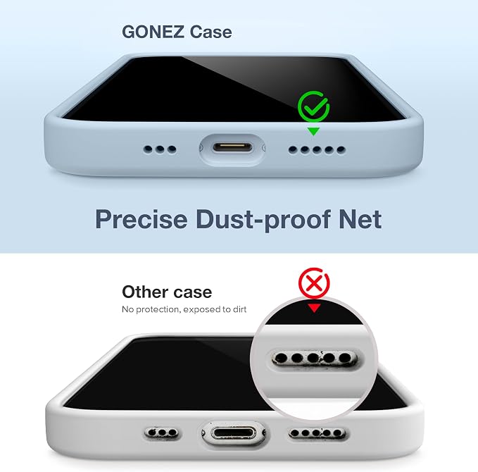 GONEZ Magnetic for iPhone 14 Case, Compatible with Magsafe, with Screen Protector + Camera Protector, Anti-Scratch Microfiber Lining, Liquid Silicone Shockproof Protective Phone Case, Blue