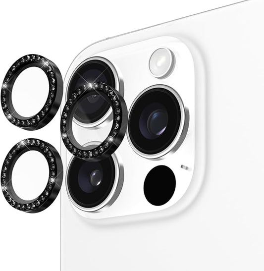 kate spade new york iPhone 16 Pro Max/iPhone 16 Pro Camera Lens Protector with Aluminum Ring - Set in Stone Nightfall