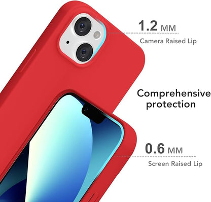 for iPhone 13 Mini/ 12 Mini Case Silicone Compatible with Magsafe Case, Ultra Slim Thin Magnetic Phone Cases Mag Safe, Cute Soft Rubber Gel TPU Matte Wireless Charging Cover for Women, Red