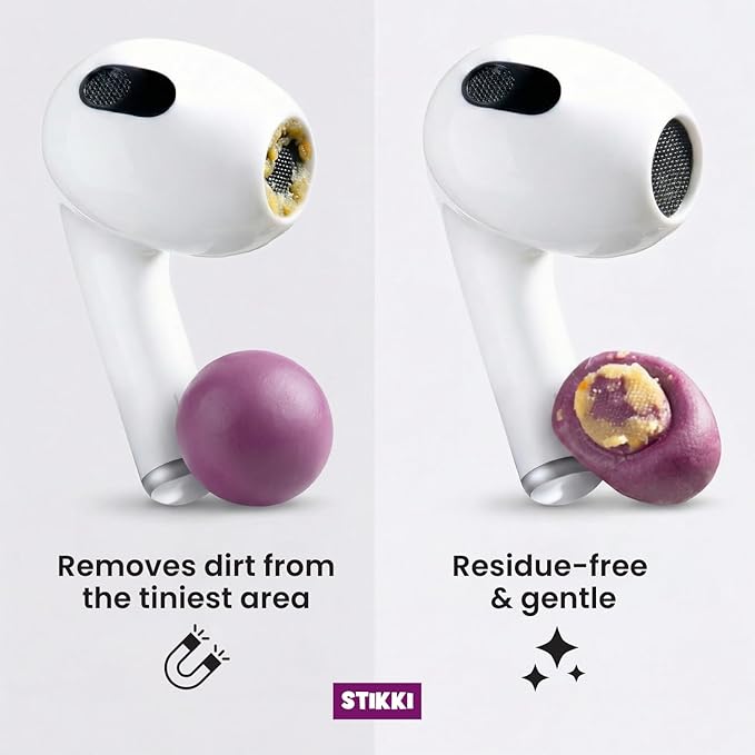 STIKKI Cleaning Putty for Electronics – Earbud & Phone Cleaning Kit with Precision Tools – Cleaner Kit & Charging Port Cleaning Compatible with iPhone & AirPod