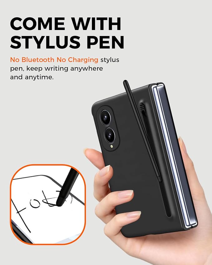 NINKI Spen for Samsung Galaxy Fold 8 Case with Screen Protector,Stylus Pen Holder Military Grade Rugged Dustproof Shockproof Pen Storage Hard Case for Galaxy Fold 8 Black