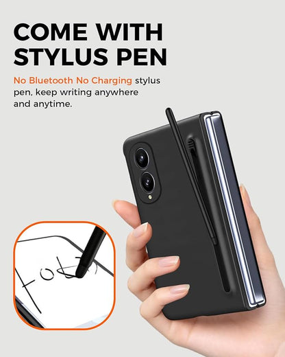NINKI Spen for Samsung Galaxy Fold 8 Case with Screen Protector,Stylus Pen Holder Military Grade Rugged Dustproof Shockproof Pen Storage Hard Case for Galaxy Fold 8 Black