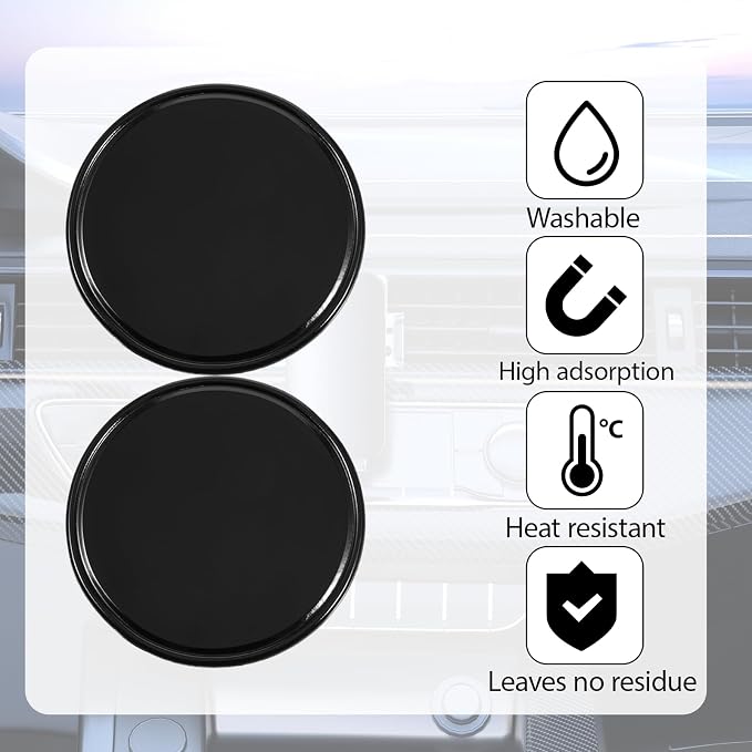 8 Pcs Sticky Gel Pads Reusable Silicone Non Slip Gel Pads Multi Function Removable Dashboard Mat Non Slip Sticky Mat for Car Dashboard Phone, Glass, Mirrors, Keys (White and Black)