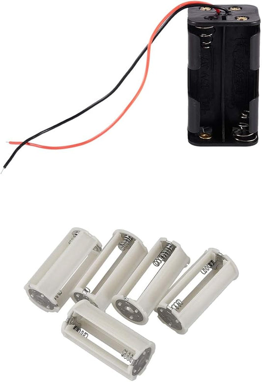 6 Pcs Battery Holder Case Box, 4 X 1.5V AA Battery & 3X 1.5V AA Battery