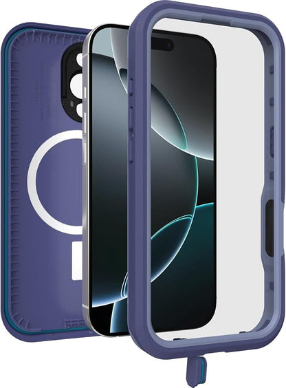 OtterBox iPhone 16 Pro FRĒ Series Waterproof Case with MagSafe (Designed by LifeProof) - Denver Dusk Purple, Waterproof, 60% Recycled Plastic, Sleek and Stylish | with MagSafe, Waterproof, 60% Recycled Plastic, Sleek and Stylish