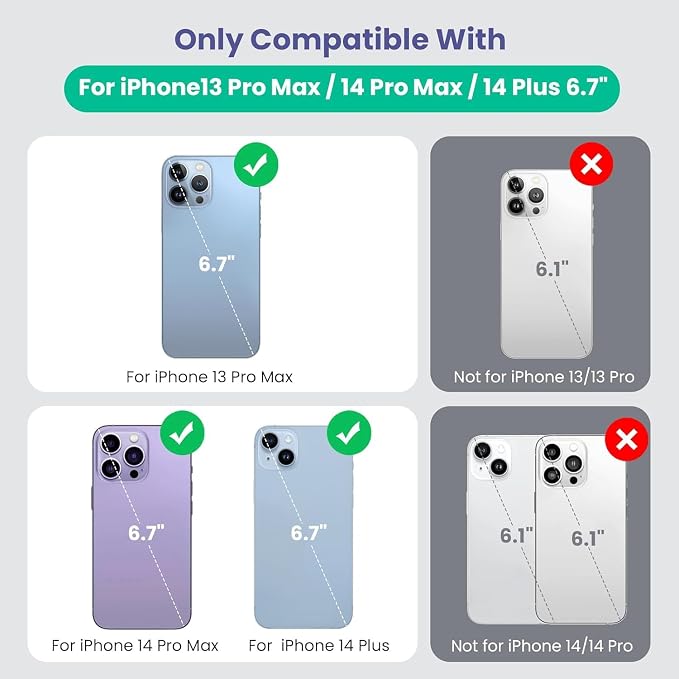 Feob Battery Case for iPhone 14 Pro Max,[2026 Upgraded] 8600mAh Ultra-Slim Portable Extended Charger Case Cover for iPhone 13 Pro Max Charging Case (6.7 Inch)-Purple