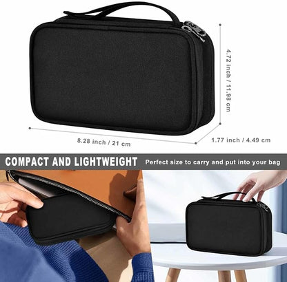 ZINZ Electronic Accessories Organizer, Travel Cable Carry Pouch Storage Bag for Laptop Attachment Cable, Cord, Charger, Earphone etc,Black