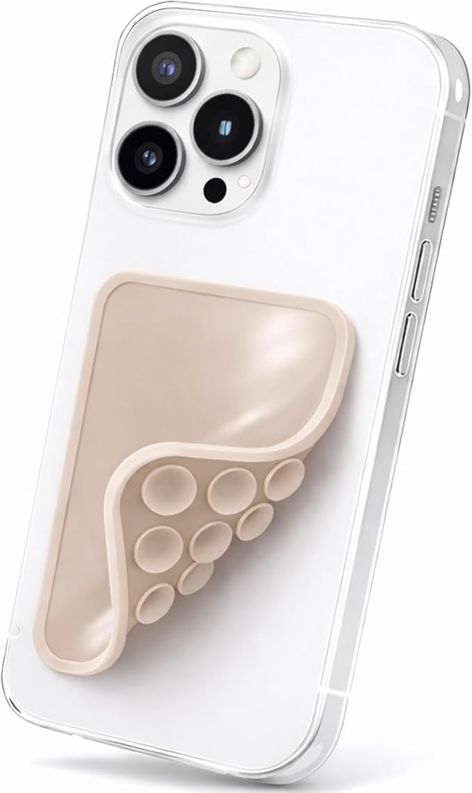 Reversible Two Sided Phone Mount – Reusable Adhesive for Walls & Suction Cups for Mirrors - Hands Free Filming for Gym, Home, Travel & Content Creators - Stick Your Phone Anywhere