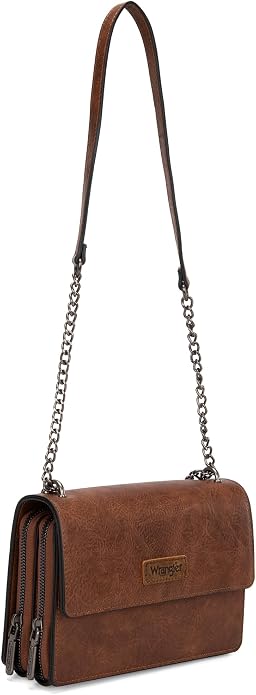 Wrangler Flap Crossbody Purse for Women Shoulder Bag Vintage Wallets with Chain Strap