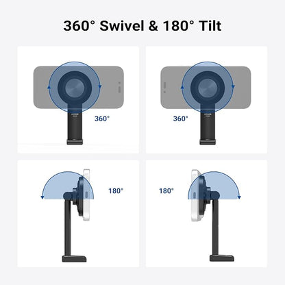 NEEWER Entry Level Version Magnetic Phone Holder Tripod Mount Adapter, 360° Compact Lightweight Portable Compatible with MagSafe iPhone Samsung Android for Video Recording, PA153