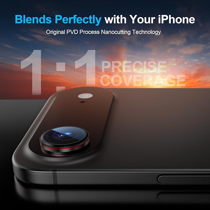 X-it 2-Pack Camera Lens Protector for iPhone 17 Air, [Shatterproof & Impact Resistant] 9H High-Alumina Tempered Glass, Anti-Scratch, Dustproof, Strong Adsorption, Case Friendly, Ultra HD Clear