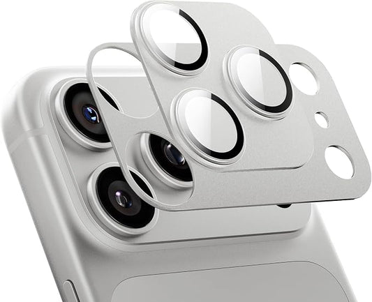 MAGIC JOHN for iPhone 17 Pro Camera Lens Protector 6.3'', HD Clear, Magnetic Tempered-Glass Lens Film, Ultra-Tough, Anti-Scratch, Case Friendly, 2 Pack,Sliver