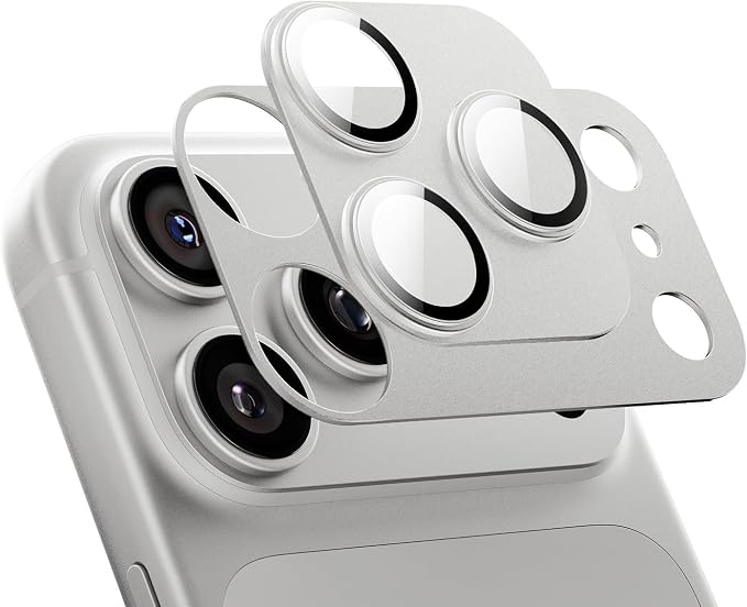 MAGIC JOHN for iPhone 17 Pro Max Camera Lens Protector 6.9'', HD Clear, Magnetic Tempered-Glass Lens Film, Ultra-Tough, Anti-Scratch, Case Friendly, 2 Pack,Sliver