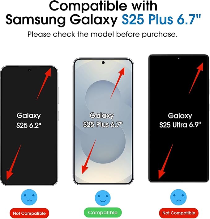 amFilm Auto-alignment OneTouch for Samsung Galaxy S25+ Plus 6.7'' Screen Protector + Camera Lens Protector, Tempered Glass, 30 seconds Installation, Bubble Free, Case Friendly, Anti-Scratch [2+2 Pack] | Auto-alignment, OneTouch, 6.7'', Tempered Glass, ...