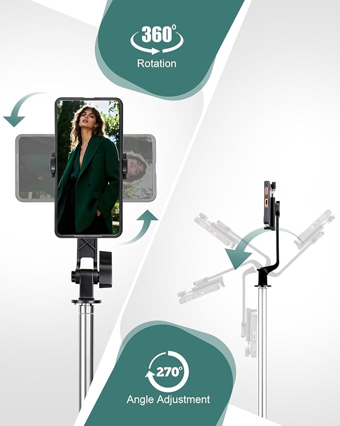 71" Phone Tripod Selfie Stick for iPhone and Android Phone, Cell Phone Tripod Stand with Wireless Remote Control